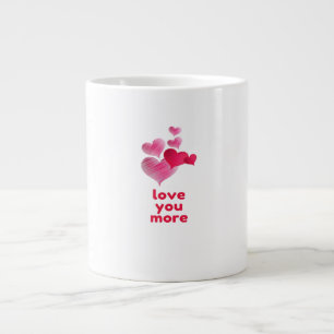 Liebe dich mehr süßes Valentinstag-Design  Jumbo-Tasse