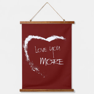 Liebe dich mehr wandteppich mit holzrahmen