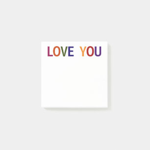 Liebe dich mehrfarbig 3 x 3 post-it klebezettel