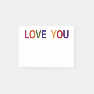 Liebe dich mehrfarbig 4 x 3 post-it klebezettel