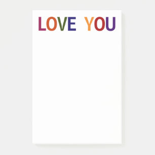 Liebe dich mehrfarbig 4 x 6 post-it klebezettel