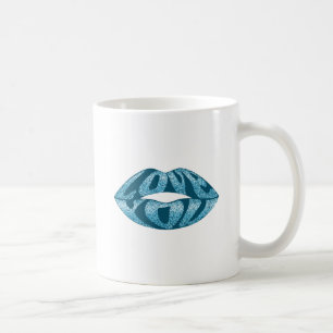 Liebe dich mit Glitter-Buchstaben auf den Lippen Tasse