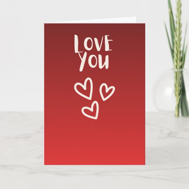 Liebe dich mit Herzen Karte (Vorderseite)