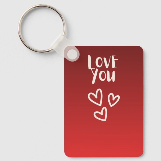 Liebe dich mit Herzen Schlüsselanhänger (Vorderseite)