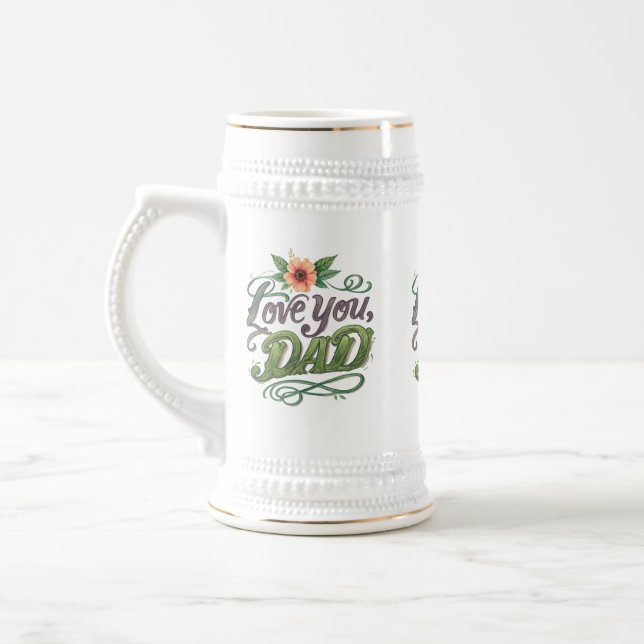 Liebe dich, Papa – 22 oz Stein Design   Bierglas (Links)