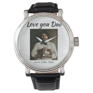 liebe dich papa fathers day foto name einfach armbanduhr