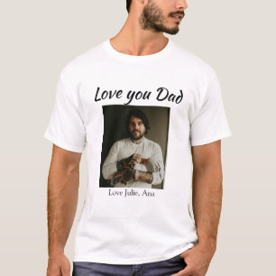 liebe dich papa fathers day foto name einfach T-Shirt