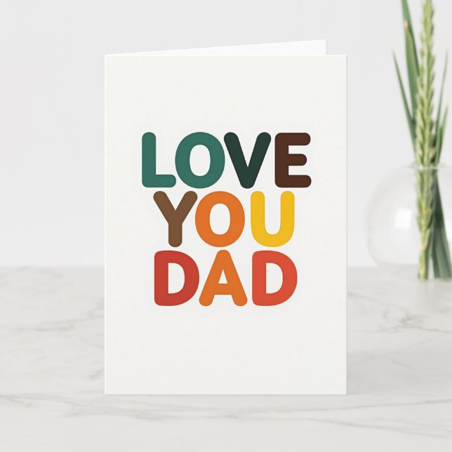 Liebe dich Papa Typografische Karte (Vorderseite)