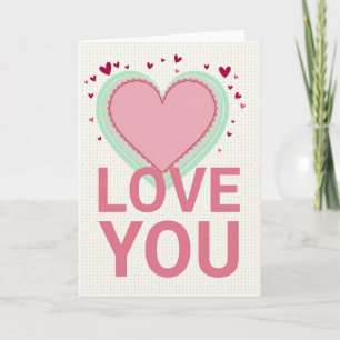 Liebe dich Polka Dot gestreiftes Herz Karte
