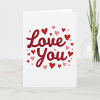 Liebe dich Rot-Herzen-Karte