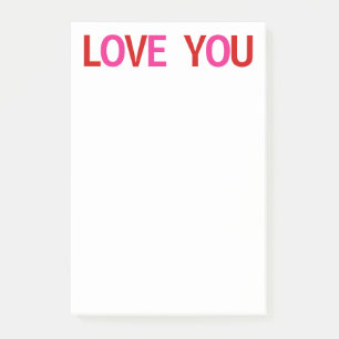 Liebe dich Rot Pink Post-it Klebezettel
