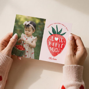 Liebe dich sehr Erdbeeren Valentinstag Foto Feiertagskarte