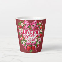 Liebe dich sehr Erdbeertasse | Rosa