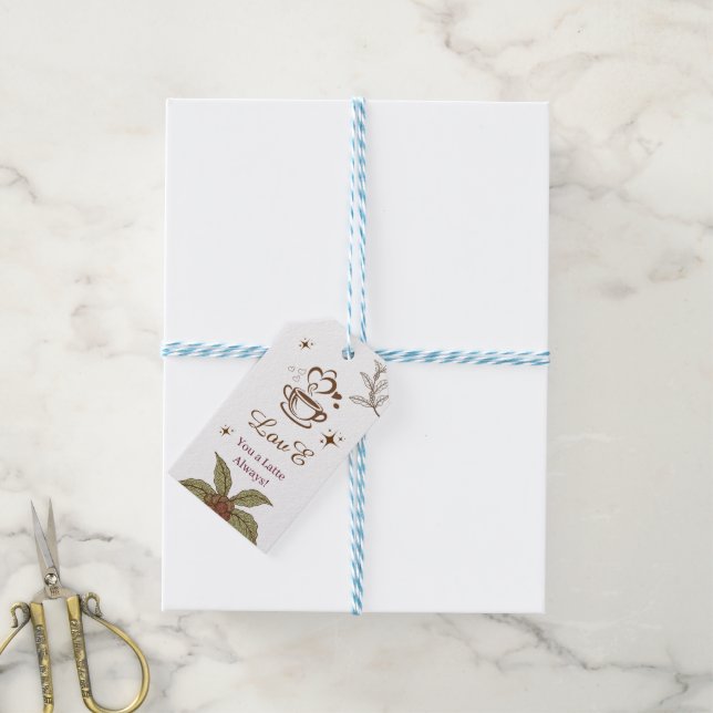 Liebe dich sehr, immer Kaffee-Geschenkanhänger Geschenkanhänger (Mit Garn)