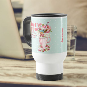 Liebe dich sehr Retro Süße Leckereien Personalisie Reisebecher