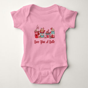 Liebe dich sehr, Ruby Red auf Pink Baby Bodysuit Strampler