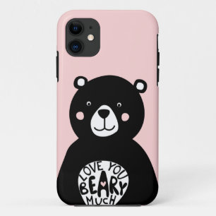 Liebe dich sehr Skandinavischer Bär Rosa Schwarz Case-Mate iPhone Hülle