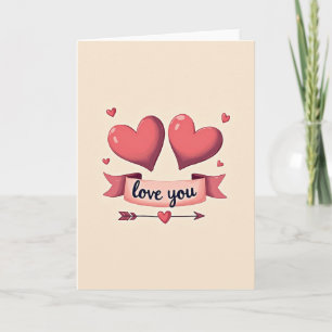 Liebe dich Simple Hearts Karte