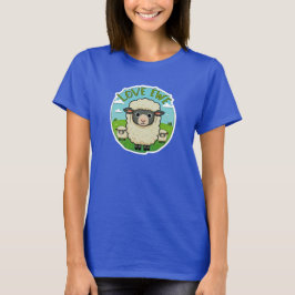 Liebe dich süße Schaf Puns Herz Tier Kunstwerk T-Shirt