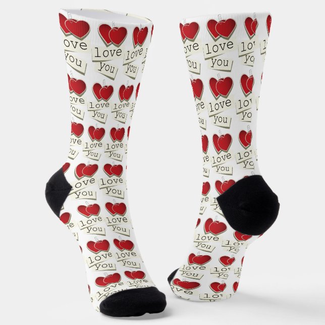 Liebe dich Valentine Socken (Gewinkelt)