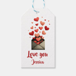 Liebe dich Valentinstag-Umschlag-Design Geschenkanhänger