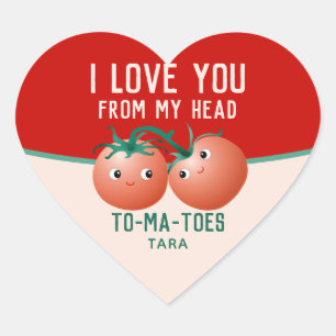 Liebe dich von meinem Kopf bis zu meinen Zehen Tom Herz-Aufkleber