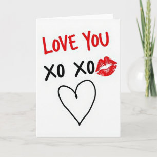 Liebe dich Xo Xo herzliches Grußkarten Karte