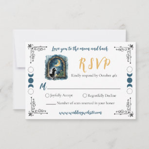 Liebe dich zum Mond Himmlische Hochzeits-RSVP-Kart Einladung