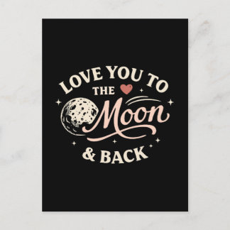 Liebe dich zum Mond Retro Klassiker Valentinstag Postkarte