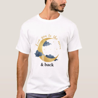 Liebe dich zum Mond und zurück Himmelsgold Boho  T-Shirt