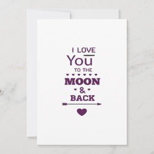 Liebe dich zum Mond und zurück Valentinstag Römisc Feiertagskarte
