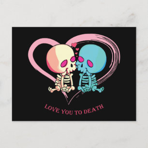 Liebe dich zum Tod wegen Valentinstags. Postkarte