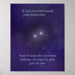 Liebe, die das Universum Milliarden von Jahren bra Poster