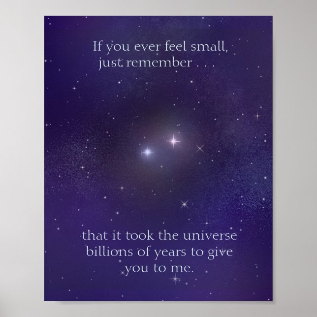 Liebe, die das Universum Milliarden von Jahren bra Poster (Vorne)