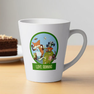 Liebe, die den Cartoon der Funny Woodland Animal R Milchtasse