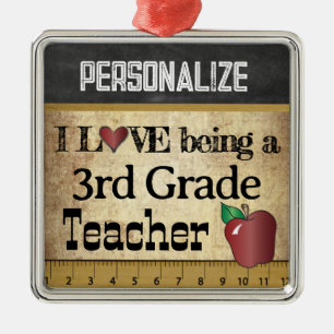 Liebe, die ein 3. Grad-Lehrer Vintag ist Silbernes Ornament