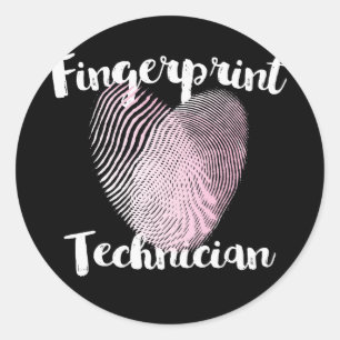 Liebe, die ein Fingerabdruck-Techniker ist Runder Aufkleber