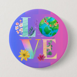 LIEBE Die erdfarbene Wasserfarbe Lila Button