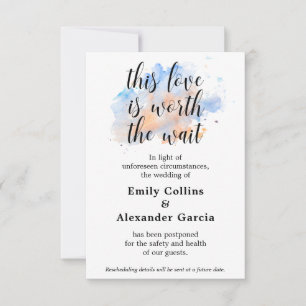 Liebe, die es wert ist zu warten   Hochzeit versch RSVP Karte
