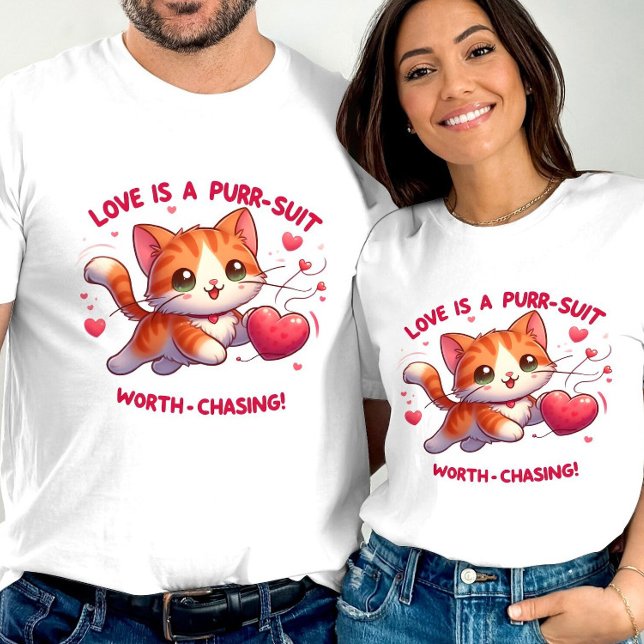 Liebe, die Glück kat-Inspiriert Valentin nachjagt T-Shirt (Von Creator hochgeladen)