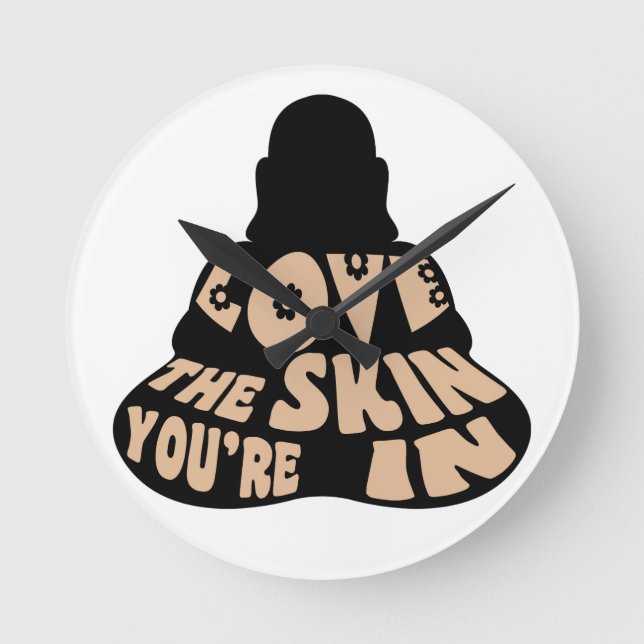 Liebe die Haut sind Sie herein Runde Wanduhr (Vorderseite)