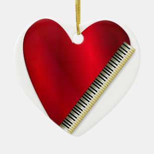 Liebe, die Klavier spielt Keramik Ornament