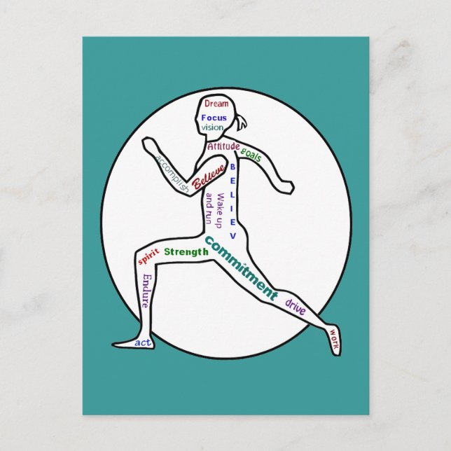 Liebe, die Motivierend Wörter für Läufer ausführt Postkarte (Vorderseite)