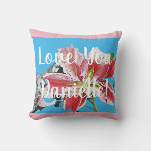 Liebe, die Sie als "Lily Blues Cushion" bezeichnen Kissen