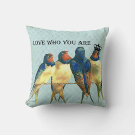 Liebe, die Sie gekröntes Vogelkissen sind Kissen