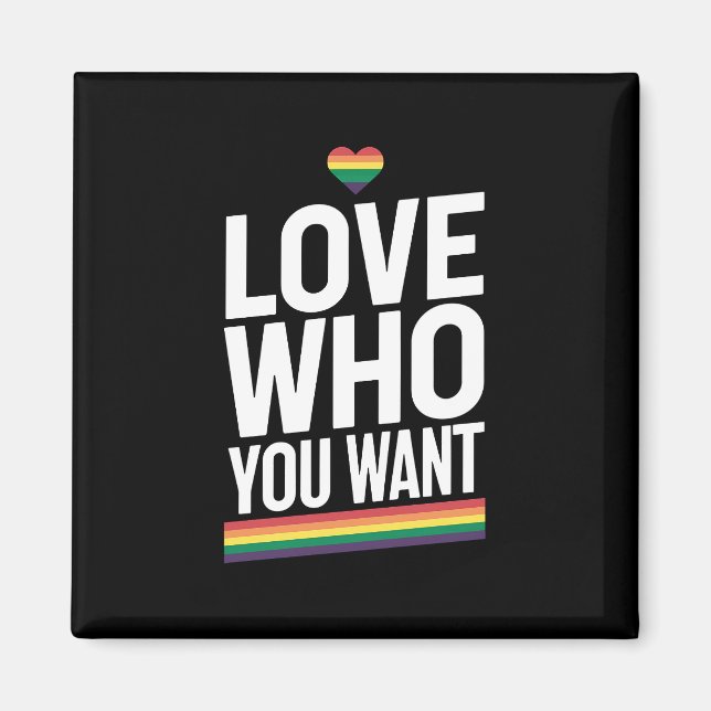 Liebe, die Sie Gewollt Rainbow Gay Pride Flag LGBT Magnet (Vorne)