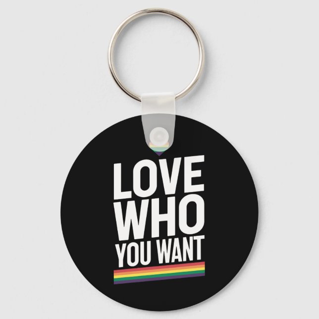 Liebe, die Sie Gewollt Rainbow Gay Pride Flag LGBT Schlüsselanhänger (Vorderseite)