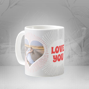Liebe, die Sie Herz bestrahlt Hochzeitstypografie Kaffeetasse