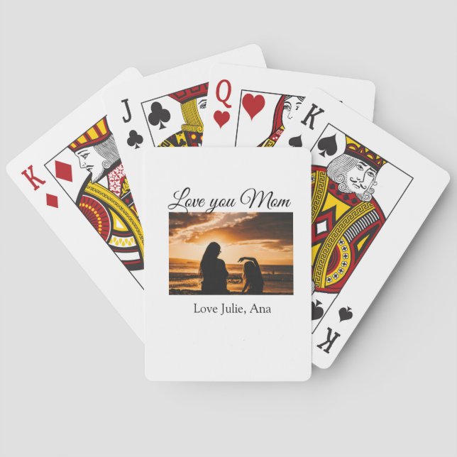 Liebe, die Sie Mütter täglich hinzufügen Fotoname  Spielkarten (Rückseite)