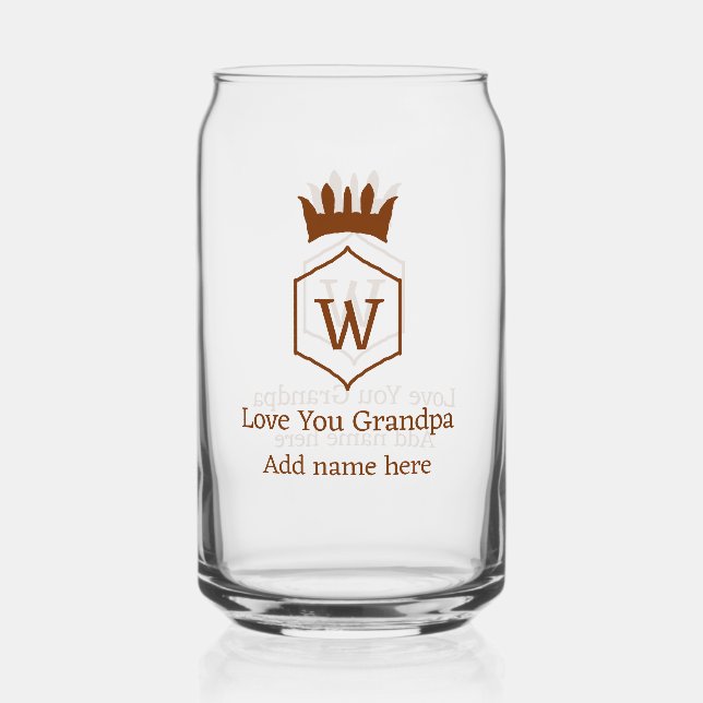 Liebe, die Sie Opa Kronen hinzufügen Namensdetails Dosenglas (Vorderseite)